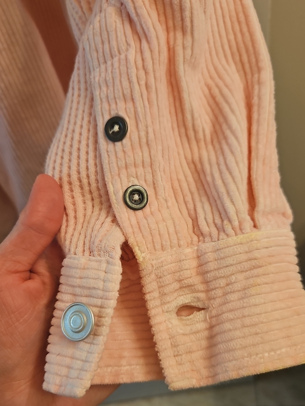 We The Free Dawn Break Floral Corduroy Shacket Pink & Butter Custom Dyed, M - Picture 11 of 14